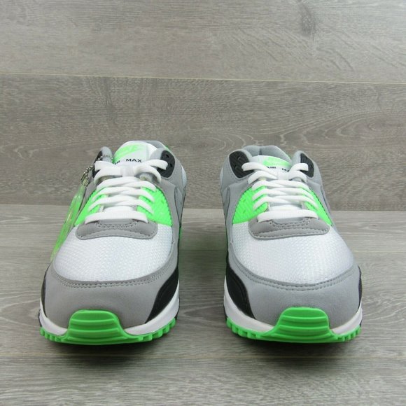 Nike Air Max 90 Athletic Shoes Gray Lime Green - Picture 4 of 10